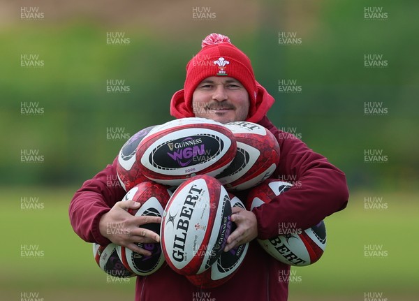 130526 - Wales Women Rugby Training - Jon Hughes, kit co-ordinator during a rugby training session ahead of their final Women’s 6 Nations match against Italy
