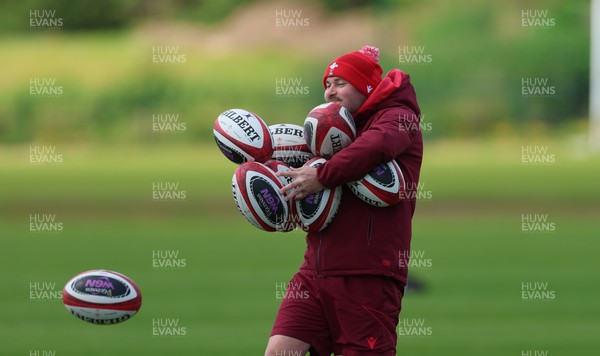 130526 - Wales Women Rugby Training - Jon Hughes, kit co-ordinator during a rugby training session ahead of their final Women’s 6 Nations match against Italy