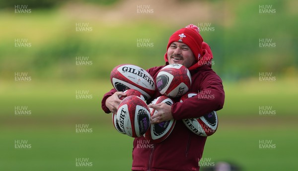 130526 - Wales Women Rugby Training - Jon Hughes, kit co-ordinator during a rugby training session ahead of their final Women’s 6 Nations match against Italy