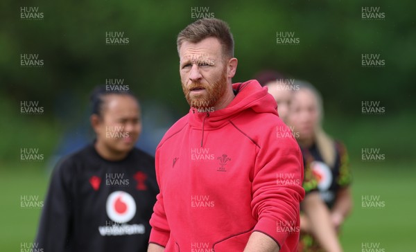130526 - Wales Women Rugby Training - Tyrone Holmes, Wales Women defence coach during a rugby training session ahead of their final Women’s 6 Nations match against Italy
