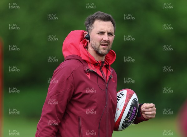 130526 - Wales Women Rugby Training - Ashley Beck, Wales Women interim attack coach during a rugby training session ahead of their final Women’s 6 Nations match against Italy