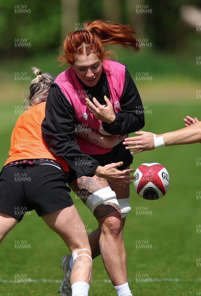 130526 - Wales Women Rugby Training - Georgia Evans during a rugby training session ahead of their final Women’s 6 Nations match against Italy
