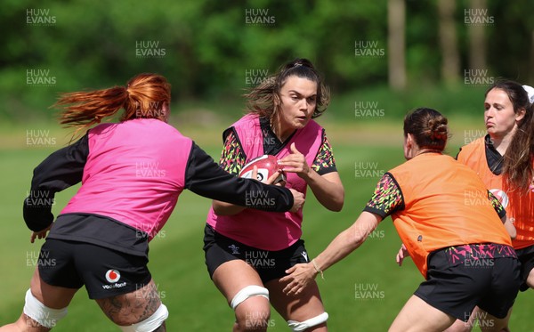 130526 - Wales Women Rugby Training - Bryonie King during a rugby training session ahead of their final Women’s 6 Nations match against Italy