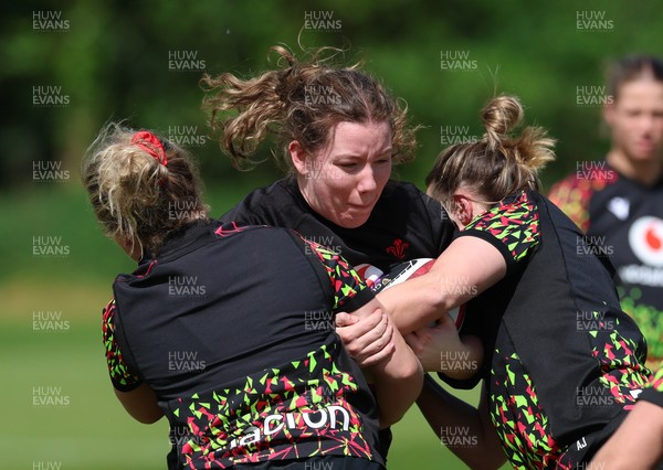 130526 - Wales Women Rugby Training - Elan Jones during a rugby training session ahead of their final Women’s 6 Nations match against Italy