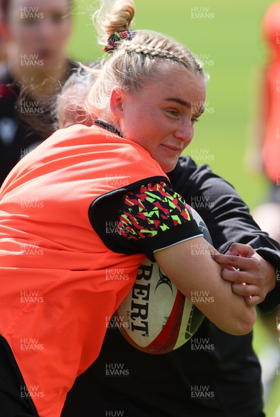 130526 - Wales Women Rugby Training - Seren Singleton during a rugby training session ahead of their final Women’s 6 Nations match against Italy
