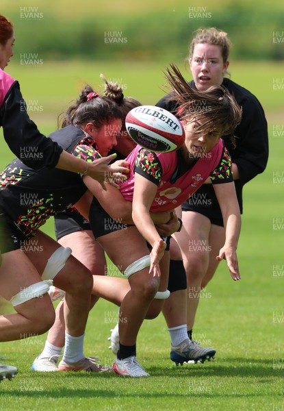 130526 - Wales Women Rugby Training - Bryonie King during a rugby training session ahead of their final Women’s 6 Nations match against Italy
