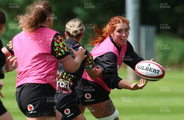 130526 - Wales Women Rugby Training - Georgia Evans during a rugby training session ahead of their final Women’s 6 Nations match against Italy