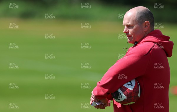130526 - Wales Women Rugby Training - Sean Lynn, Wales Women head coach during a rugby training session ahead of their final Women’s 6 Nations match against Italy