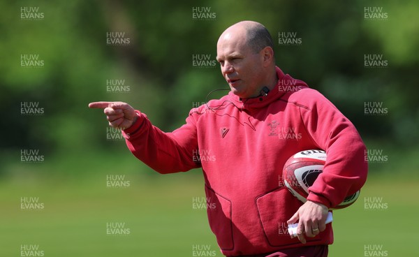 130526 - Wales Women Rugby Training - Sean Lynn, Wales Women head coach during a rugby training session ahead of their final Women’s 6 Nations match against Italy