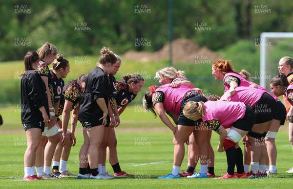 130526 - Wales Women Rugby Training - The Wales squad during a rugby training session ahead of their final Women’s 6 Nations match against Italy