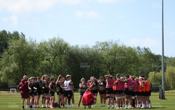 130526 - Wales Women Rugby Training - The Wales squad during a rugby training session ahead of their final Women’s 6 Nations match against Italy