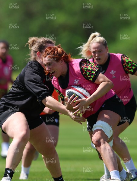 130526 - Wales Women Rugby Training - Georgia Evans during a rugby training session ahead of their final Women’s 6 Nations match against Italy