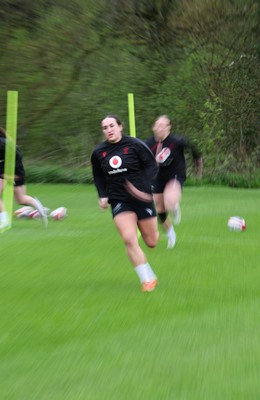 140426 - Wales Women Rugby Training - Courtney Keight during a rugby training session ahead of the Women’s 6 Nations match against France
