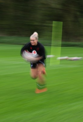 140426 - Wales Women Rugby Training - Seren Singleton during a rugby training session ahead of the Women’s 6 Nations match against France