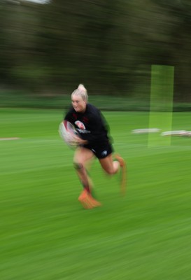 140426 - Wales Women Rugby Training - Seren Singleton during a rugby training session ahead of the Women’s 6 Nations match against France
