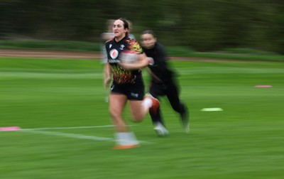 140426 - Wales Women Rugby Training - Courtney Keight during a rugby training session ahead of the Women’s 6 Nations match against France
