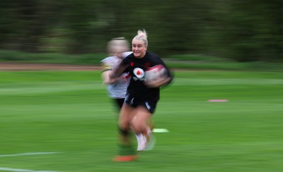 140426 - Wales Women Rugby Training - Seren Singleton during a rugby training session ahead of the Women’s 6 Nations match against France