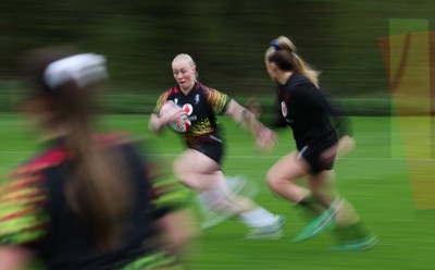 140426 - Wales Women Rugby Training - Nikita Prothero during a rugby training session ahead of the Women’s 6 Nations match against France
