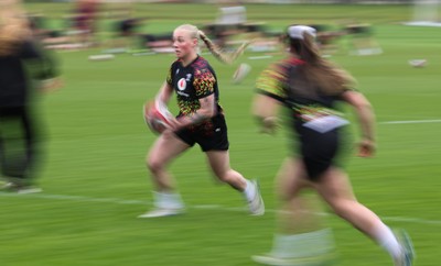 140426 - Wales Women Rugby Training - Nikita Prothero during a rugby training session ahead of the Women’s 6 Nations match against France