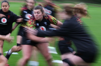 140426 - Wales Women Rugby Training - Stella Orrin during a rugby training session ahead of the Women’s 6 Nations match against France