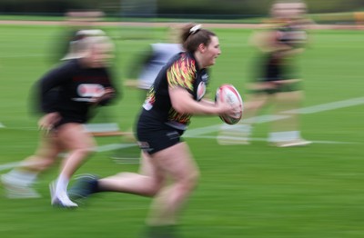 140426 - Wales Women Rugby Training - Gwenllian Pyrs during a rugby training session ahead of the Women’s 6 Nations match against France