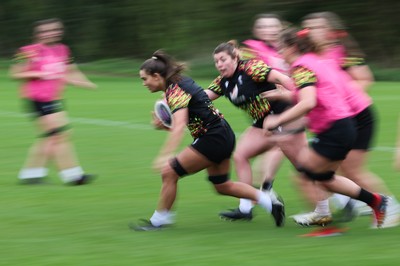 140426 - Wales Women Rugby Training - Bryonie King during a rugby training session ahead of the Women’s 6 Nations match against France