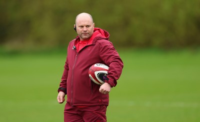 140426 - Wales Women Rugby Training - Sean Lynn, Wales Women head coach during a rugby training session ahead of the Women’s 6 Nations match against France