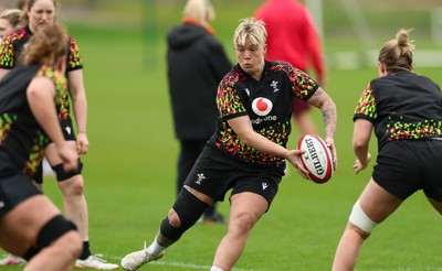 140426 - Wales Women Rugby Training - Donna Rose during a rugby training session ahead of the Women’s 6 Nations match against France