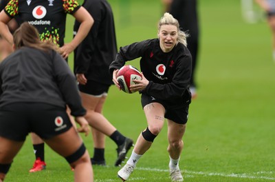 140426 - Wales Women Rugby Training - Keira Bevan during a rugby training session ahead of the Women’s 6 Nations match against France