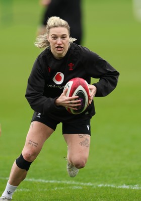 140426 - Wales Women Rugby Training - Keira Bevan during a rugby training session ahead of the Women’s 6 Nations match against France