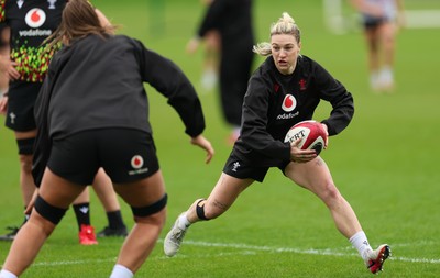 140426 - Wales Women Rugby Training - Keira Bevan during a rugby training session ahead of the Women’s 6 Nations match against France