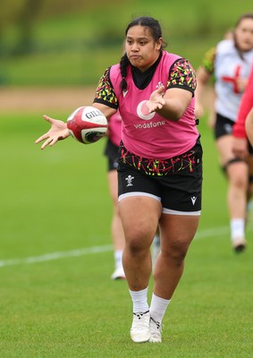 140426 - Wales Women Rugby Training - Sisilia Tuipulotu during a rugby training session ahead of the Women’s 6 Nations match against France