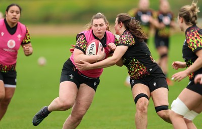 140426 - Wales Women Rugby Training - Gwenllian Pyrs during a rugby training session ahead of the Women’s 6 Nations match against France