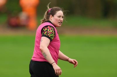 140426 - Wales Women Rugby Training - Gwen Crabb during a rugby training session ahead of the Women’s 6 Nations match against France