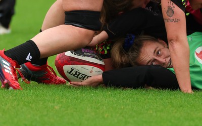 140426 - Wales Women Rugby Training - Hannah Dallavalle during a rugby training session ahead of the Women’s 6 Nations match against France