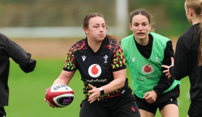 140426 - Wales Women Rugby Training - Kendall Waudby during a rugby training session ahead of the Women’s 6 Nations match against France