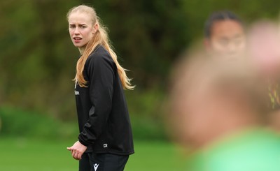 140426 - Wales Women Rugby Training - Catherine Richards during a rugby training session ahead of the Women’s 6 Nations match against France