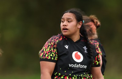 140426 - Wales Women Rugby Training - Sisilia Tuipulotu during a rugby training session ahead of the Women’s 6 Nations match against France