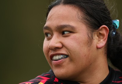 140426 - Wales Women Rugby Training - Sisilia Tuipulotu during a rugby training session ahead of the Women’s 6 Nations match against France