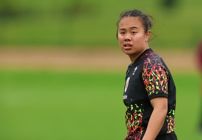 140426 - Wales Women Rugby Training - Jenna De Vera during a rugby training session ahead of the Women’s 6 Nations match against France