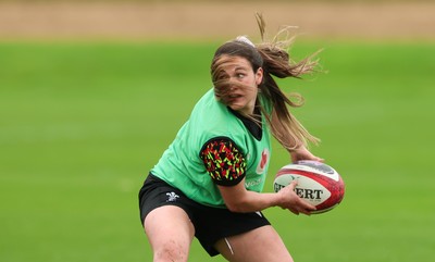 140426 - Wales Women Rugby Training - Kayleigh Powell during a rugby training session ahead of the Women’s 6 Nations match against France