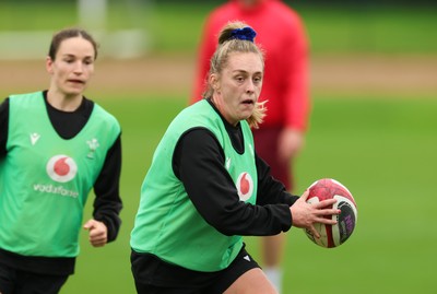 140426 - Wales Women Rugby Training - Hannah Dallavalle during a rugby training session ahead of the Women’s 6 Nations match against France