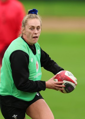 140426 - Wales Women Rugby Training - Hannah Dallavalle during a rugby training session ahead of the Women’s 6 Nations match against France