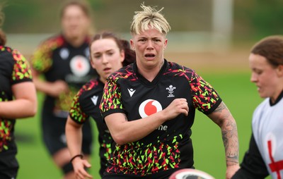140426 - Wales Women Rugby Training - Donna Rose during a rugby training session ahead of the Women’s 6 Nations match against France