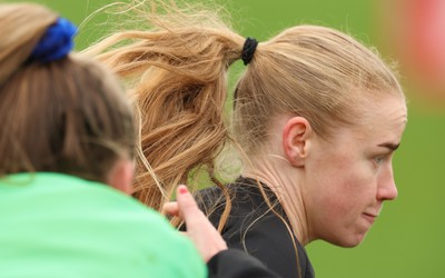 140426 - Wales Women Rugby Training - Catherine Richards during a rugby training session ahead of the Women’s 6 Nations match against France
