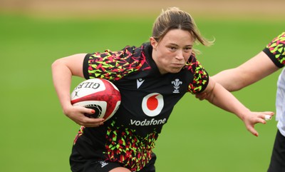 140426 - Wales Women Rugby Training - Alisha Joyce during a rugby training session ahead of the Women’s 6 Nations match against France