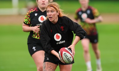 140426 - Wales Women Rugby Training - Georgia Evans during a rugby training session ahead of the Women’s 6 Nations match against France