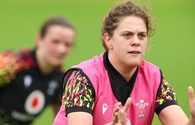 140426 - Wales Women Rugby Training - Natalia John during a rugby training session ahead of the Women’s 6 Nations match against France