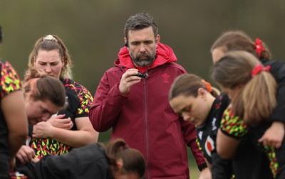 140426 - Wales Women Rugby Training - Steve Salvin, Wales Women interim forwards coach during a rugby training session ahead of the Women’s 6 Nations match against France