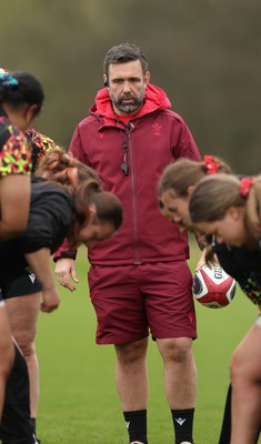 140426 - Wales Women Rugby Training - Steve Salvin, Wales Women interim forwards coach during a rugby training session ahead of the Women’s 6 Nations match against France